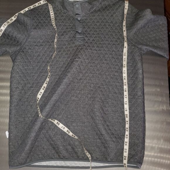 Marine Layer Corbet Quilted Reversible Mock Neck Pullover Long Sleeve Gray Large - Picture 13 of 13